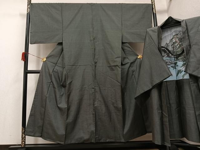 平和屋着物●男性　本場大島紬　アンサンブル　100亀甲　総詰め　正絹　逸品　AABH8305ph