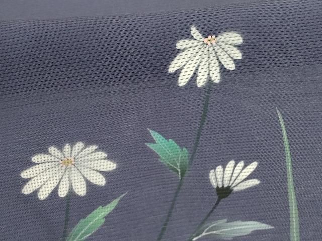 平和屋着物＊夏物　訪問着　絽縮緬　色紙草花文　金彩　正絹　逸品　AABD4546jd 平和屋着物＊夏物 訪問着 絽 手描き 草花文 暈し染め 金彩 正絹 逸品