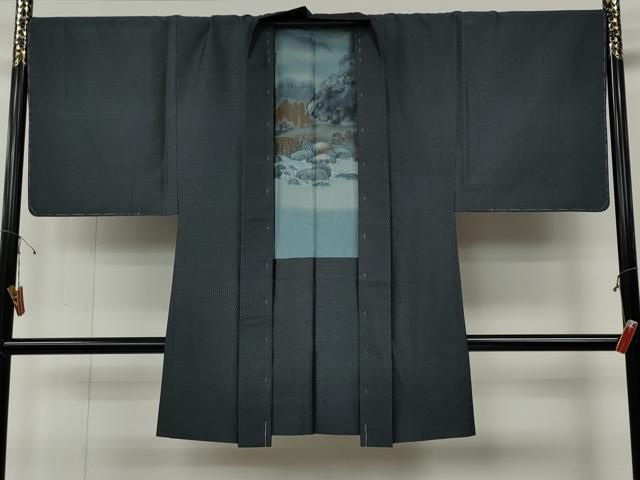 平和屋着物○男性 本場大島紬 アンサンブル 亀甲柄 正絹 逸品 未使用