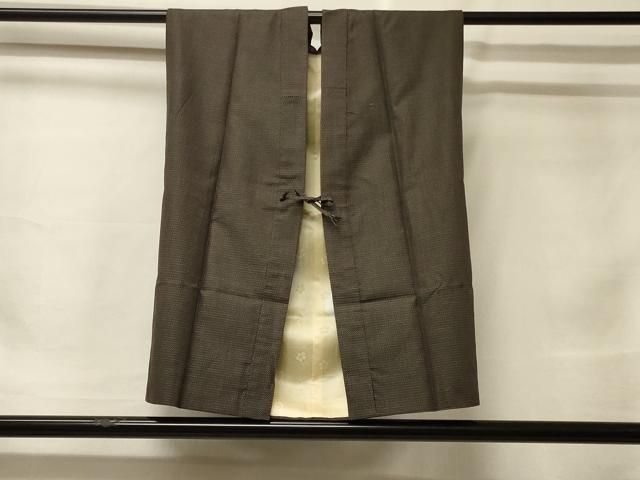 平和屋着物＃男性　袖無し羽織　陣羽織　紬地　100亀甲　総詰め　正絹　逸品　CABF1459in