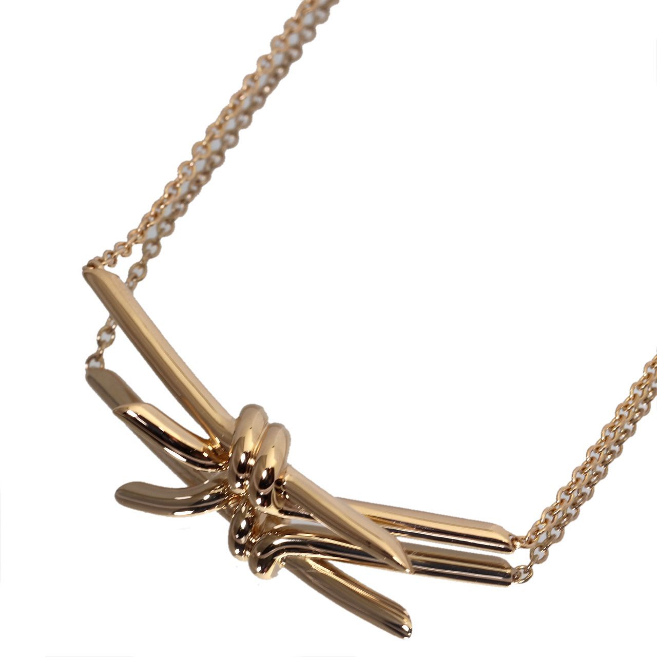 美品 ティファニー TIFFANY＆CO ノット ネックレス Au750 PG 正規品