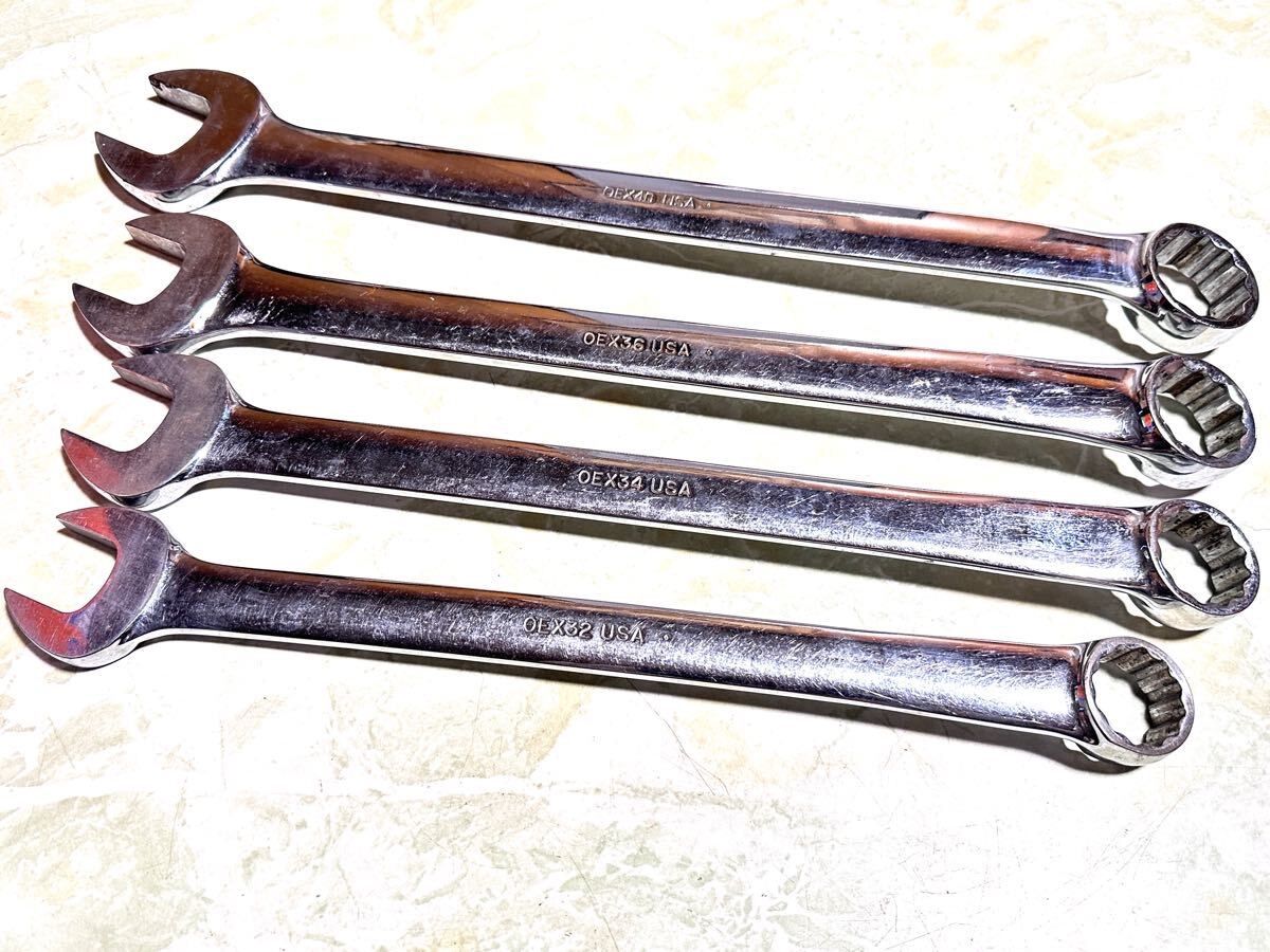 Snap-on スナップオン コンビネーション レンチ コンビ 大きいサイズ 4本セット OEX インチサイズ /アメ車ハーレー等に