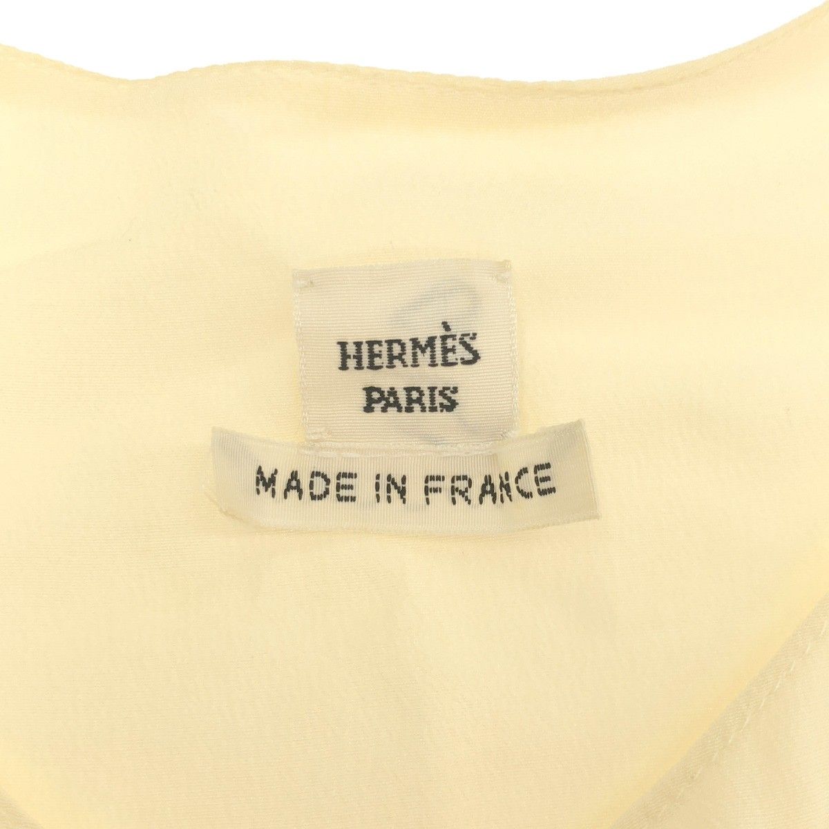 HERMES エルメス 16AW ノースリーブシルクボウタイ ブラウス 