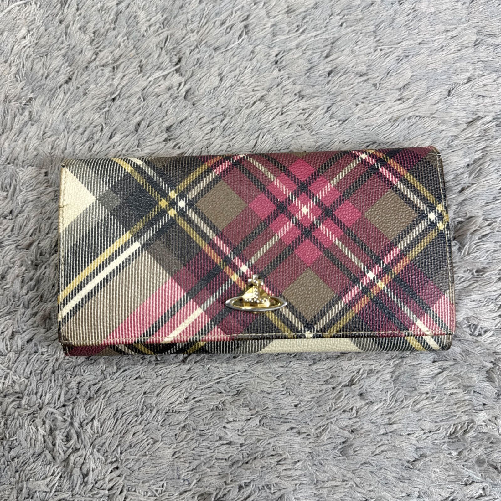 Vivienne Westwood ヴィヴィアンウエストウッド チェック柄 長財布 PVC 