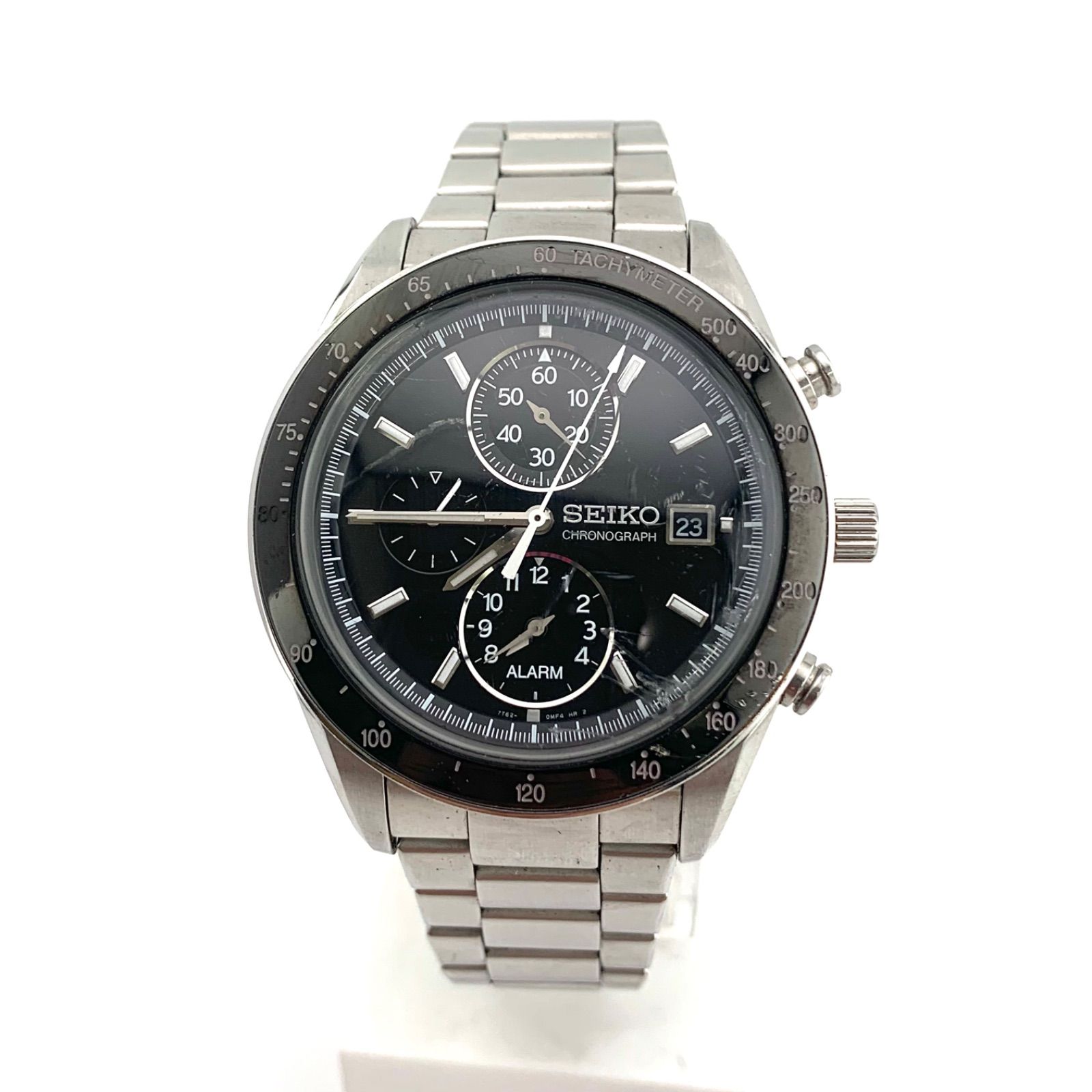 ジャンク】SEIKO 7T62-0JF0 クロノグラフ ブラック腕時計-アダルト