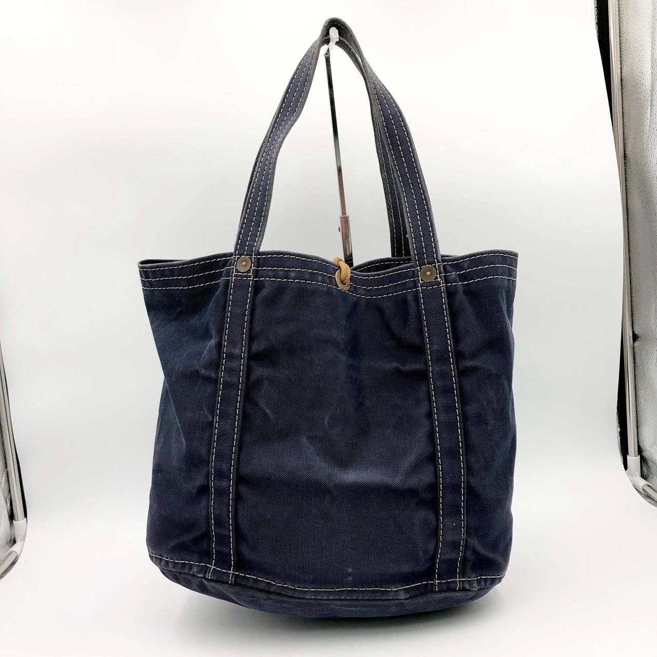 希少★一澤帆布製　ネイビー トートバッグ 外ポケット付 一澤信三郎帆布 一澤帆布製 トートバッグ キャンバス 帆布 ネイビー 紺