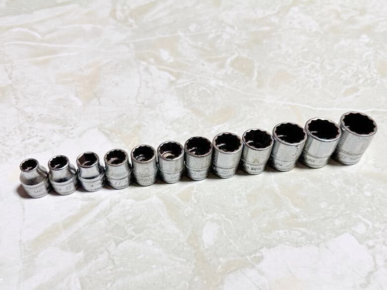 Snap-on スナップオン 3/8 シャロー ソケット レンチ 12本セット FM FSM ツール 整備 工具