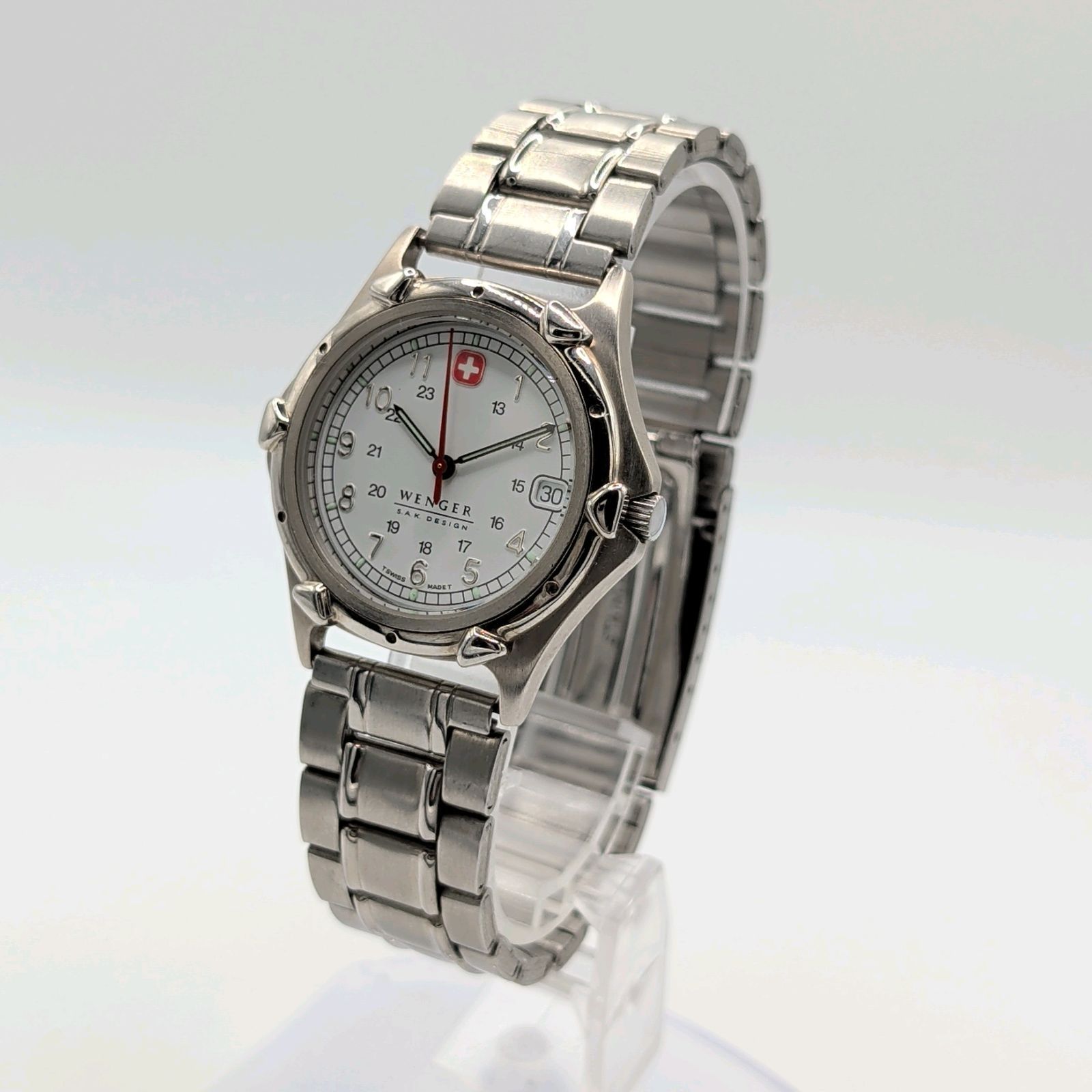 WENGER Watch Quartz Ladies Round Silver White dial Date S.A.K