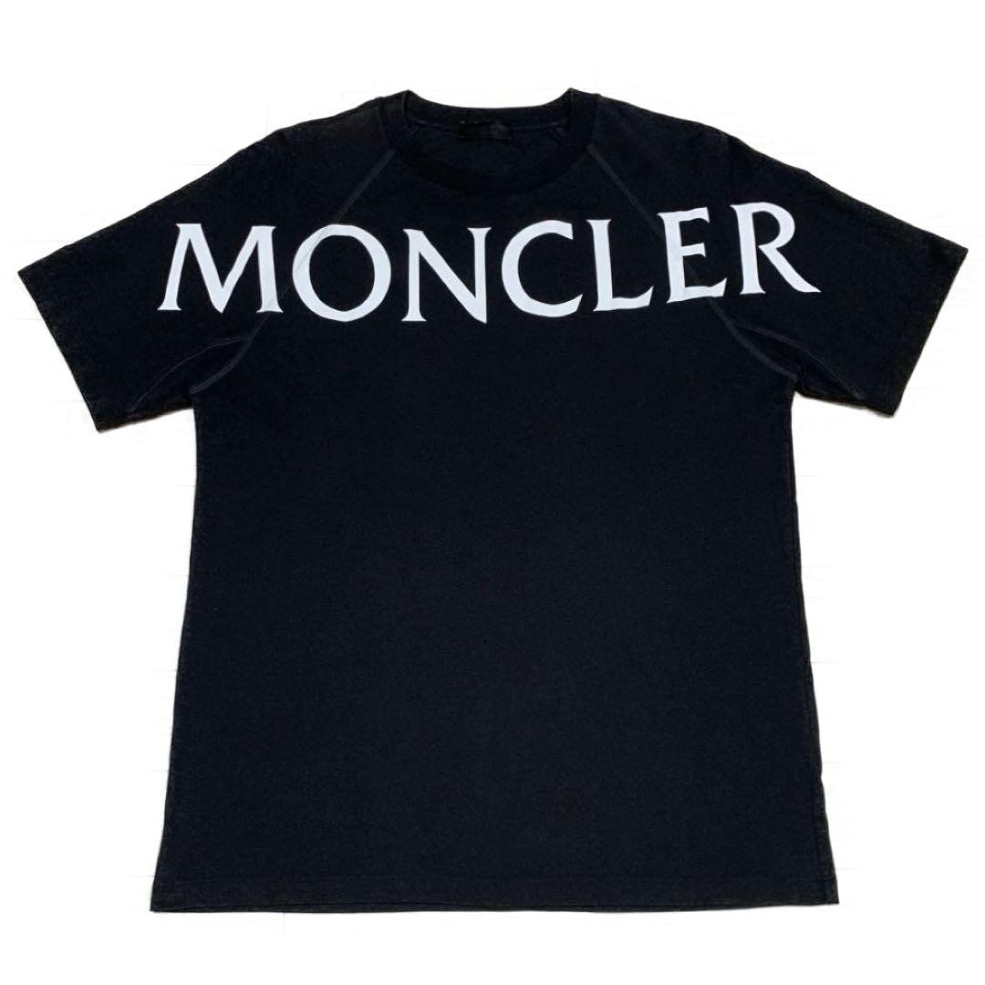 モンクレール　文字ロゴ　ブラックワッペン　Tシャツ　S 国内正規品 5S447Tシャツ