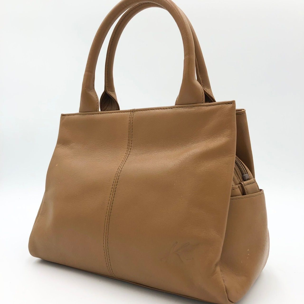 美品】キタムラ Kitamura ハンドバッグ レザー ブラウン 茶色 横浜 