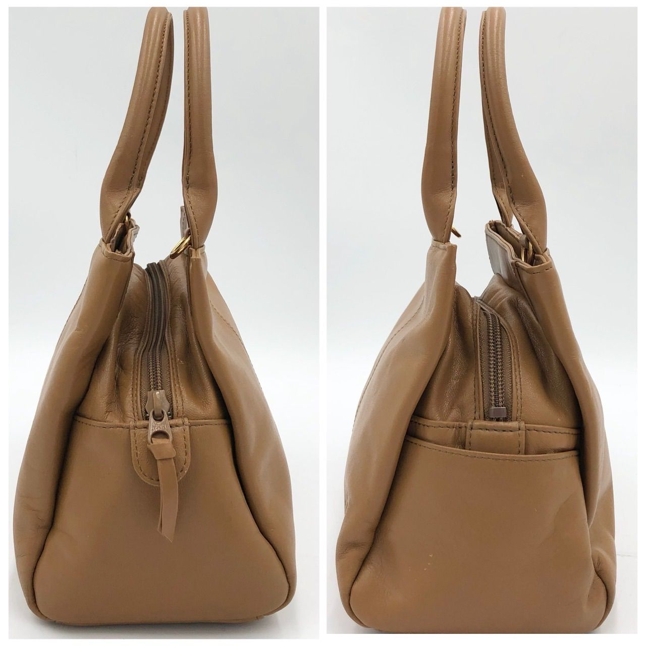 美品】キタムラ Kitamura ハンドバッグ レザー ブラウン 茶色 横浜 