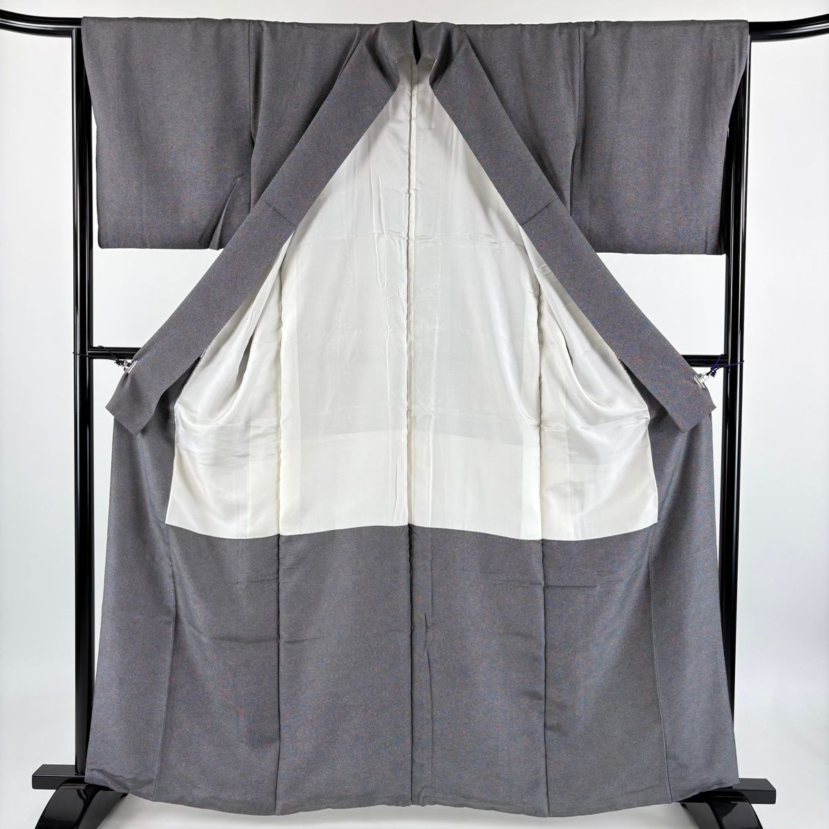 江戸小紋 身丈150cm 裄丈61.5cm 正絹 秀品 【中古】 江戸小紋 身丈159.5cm 裄丈65.5cm M 袷 瓢箪 幾何学模様 墨色 正絹