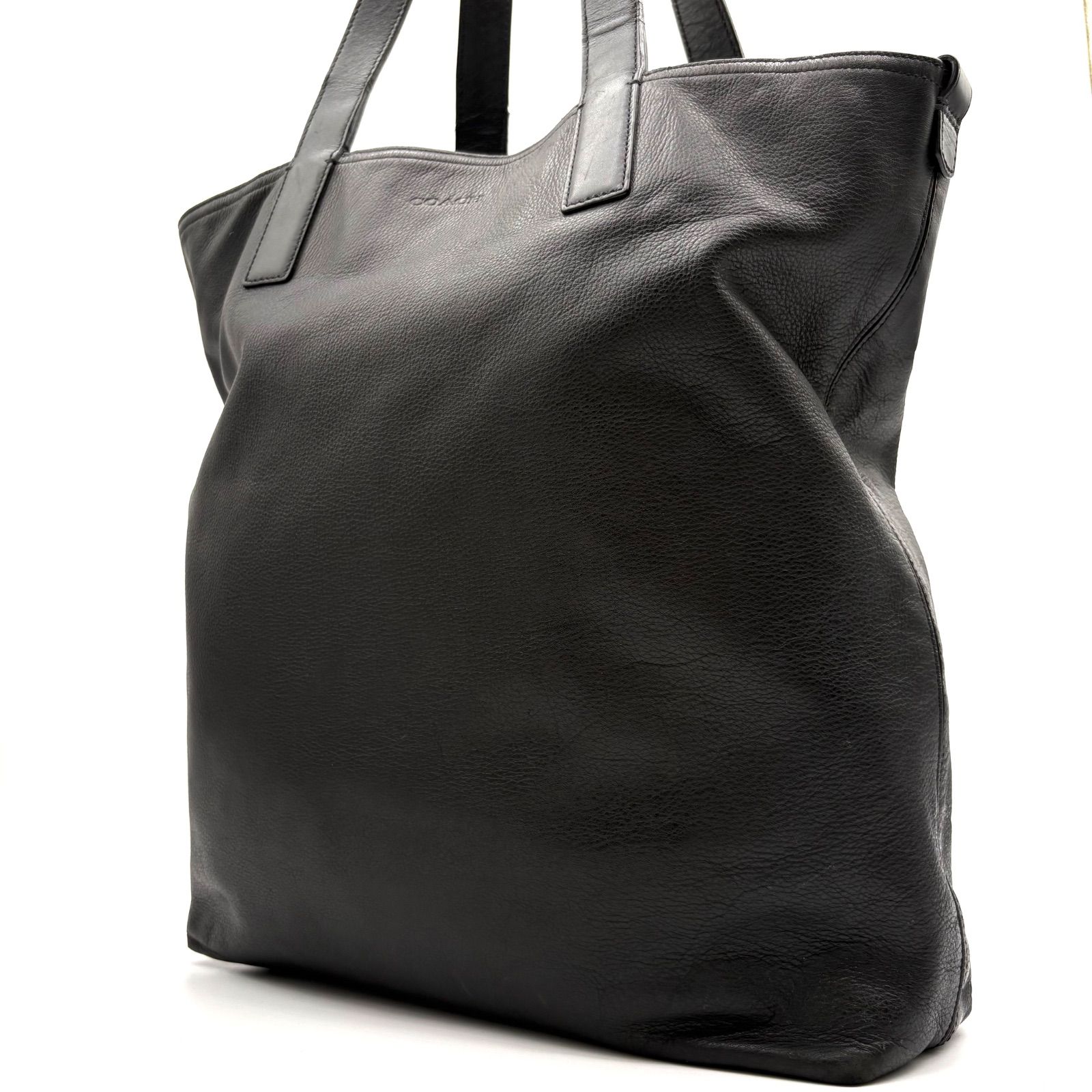 美品✨】COACH y2k Black Pebbled Leather Reversible Tote Bag Unisex 
