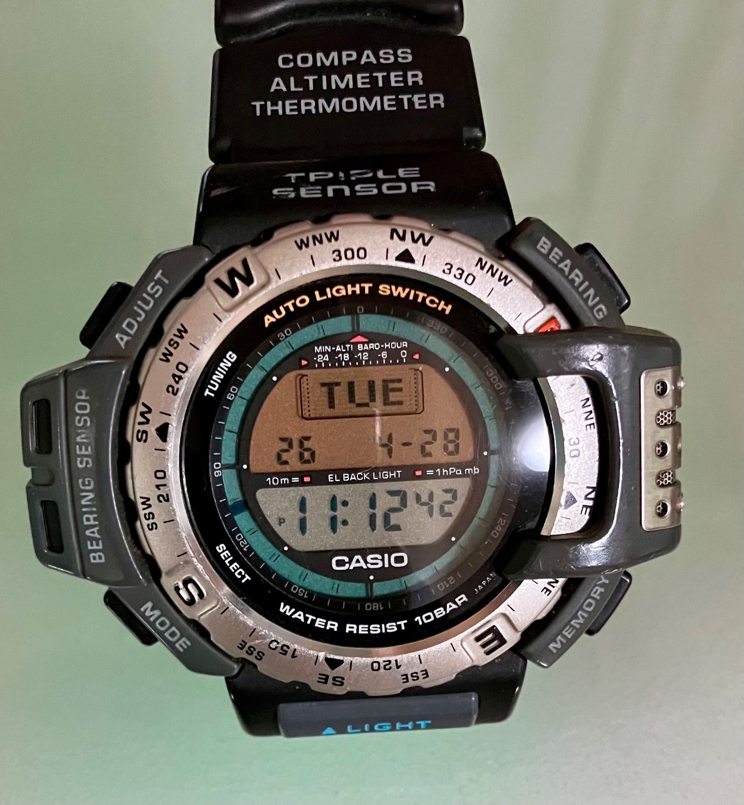 ☆稼働品☆CASIO カシオ/PRO TREK プロトレック☆PRT-40☆QZ☆トリプル 
