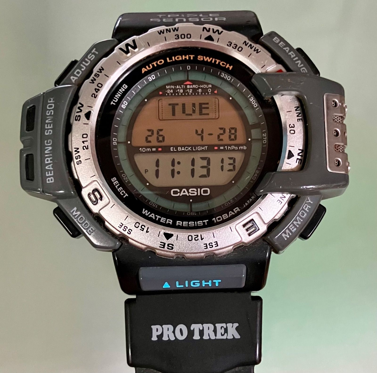☆稼働品☆CASIO カシオ/PRO TREK プロトレック☆PRT-40☆QZ☆トリプル 
