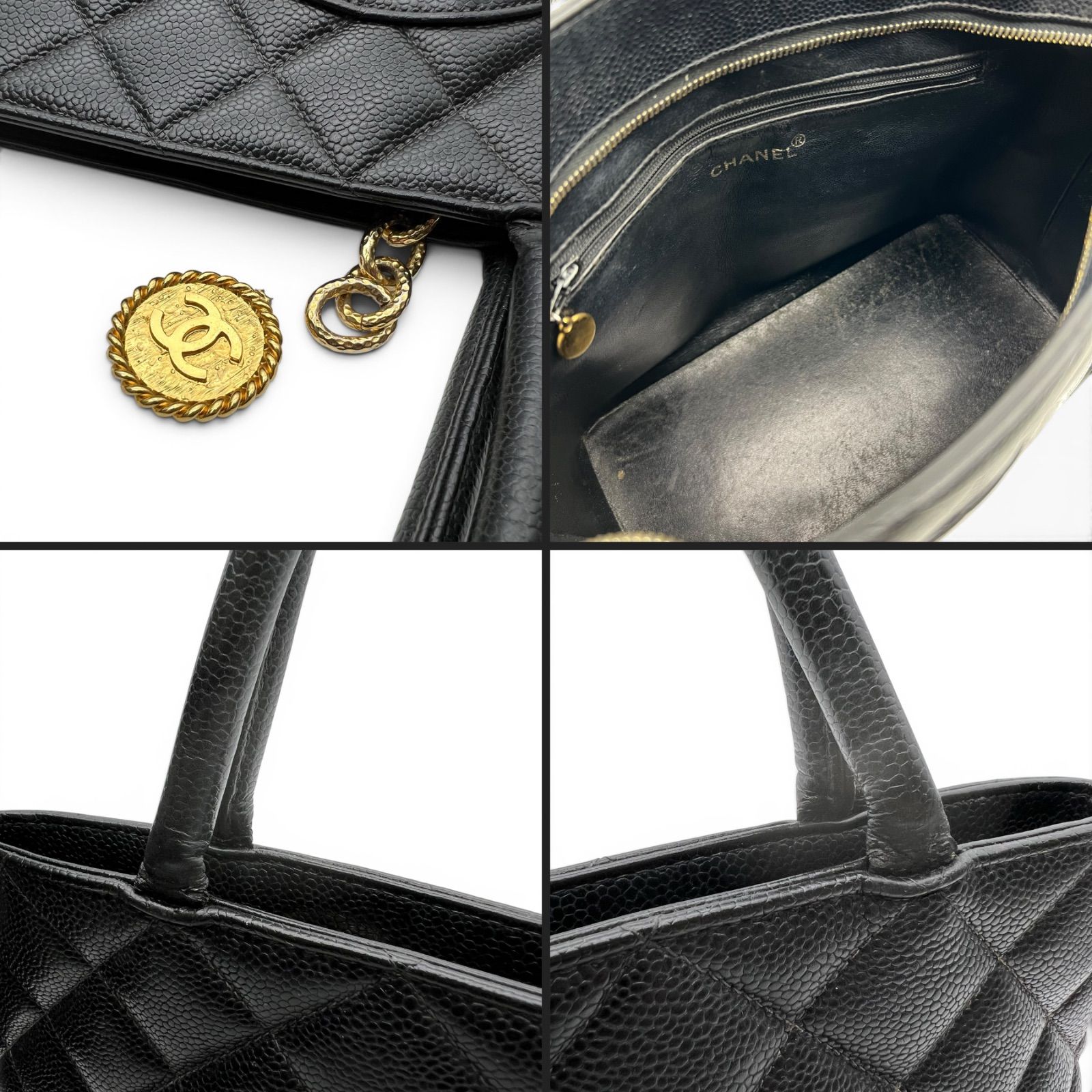 CHANEL シャネル 復刻トート キャビアスキン トートバッグ ブラック 5 