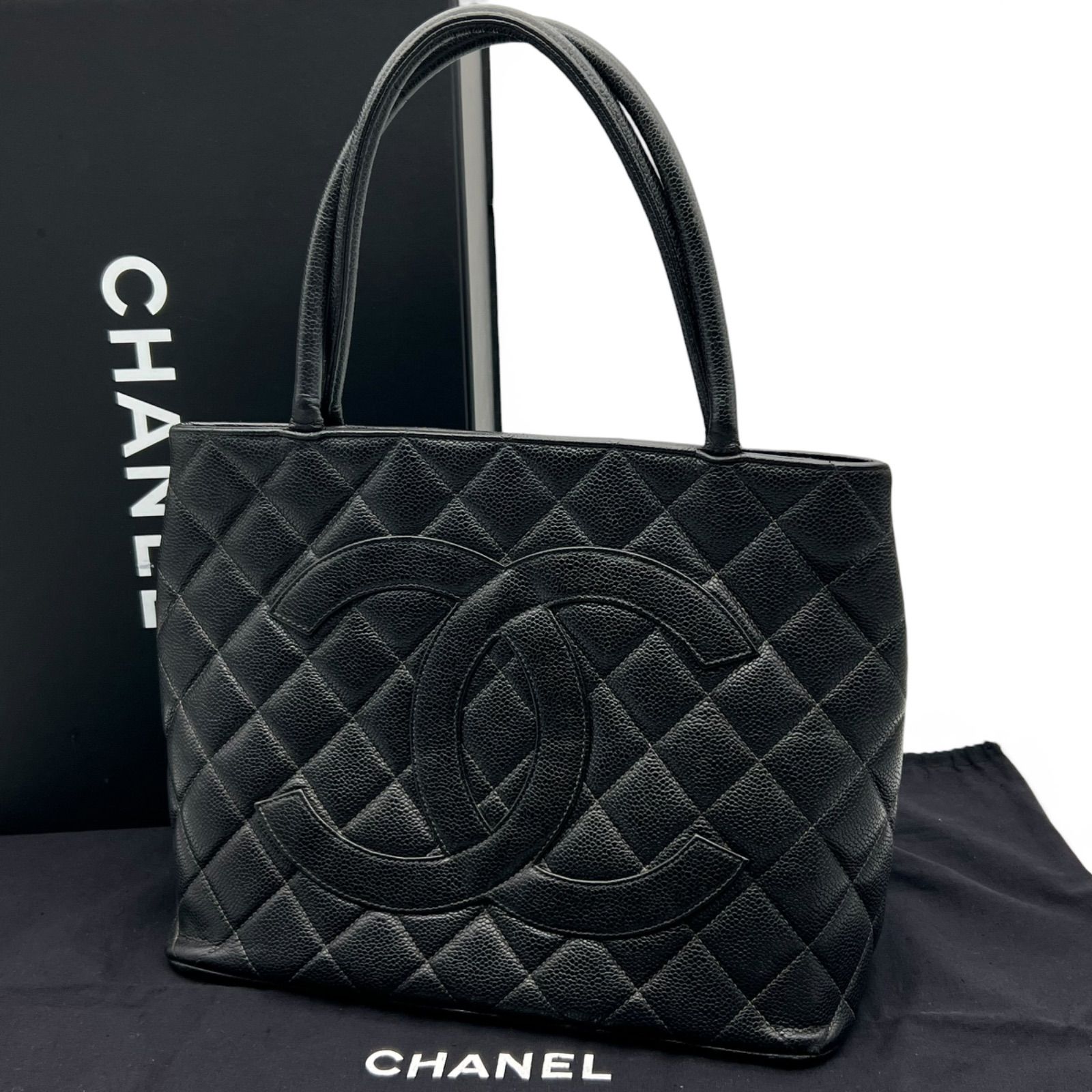 CHANEL シャネル 復刻トート キャビアスキン トートバッグ ブラック 5 