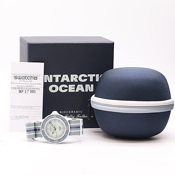 新品同様 稼働 箱/保付 ブランパン × スウォッチ ANTARCTIC OCEAN 