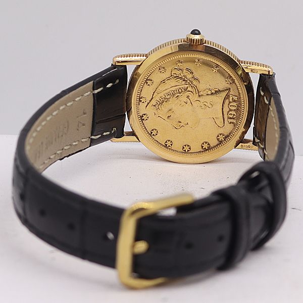 稼働 コルム コインウォッチ 1907 トップ18K 750 13.9g 手巻き