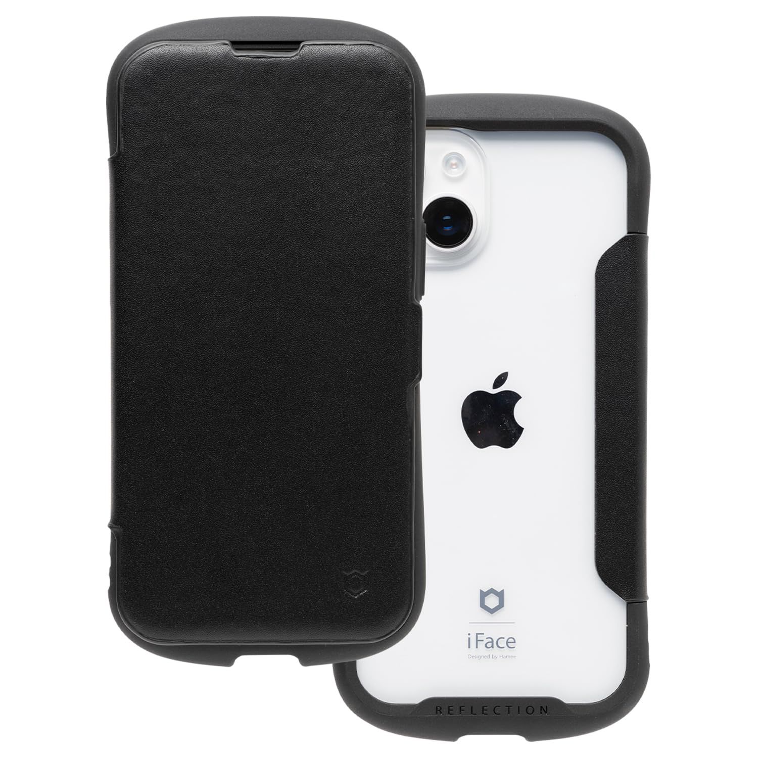 iFace Reflection iPhone 14/13 ケース 手帳型 クリアケース (ブラック)【 アイフェイス スマホケース 耐衝撃 iPhone13 アイフォン14 アイフォン13 手帳 ダイアリーケース [ブラック] [iPhone 14/13]