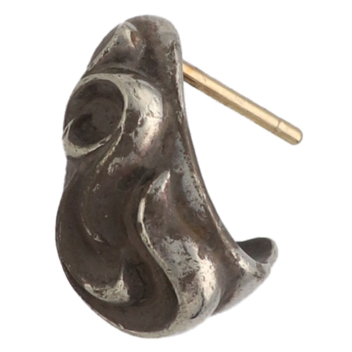 【中古】 CHROME HEARTS クロムハーツ カーブド ティアドロップ ピアス SV925 シルバー イヤリング アクセサリー 24034310 RS