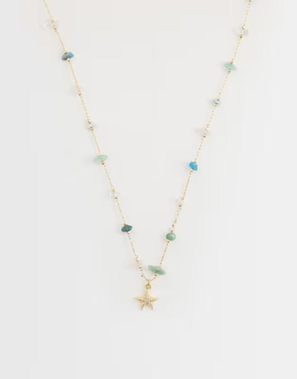 Accessorize Women's Accessories Necklace/Choker/Pendant Top Lace Accessorize Z Collection Pink and Green Stationed Star
