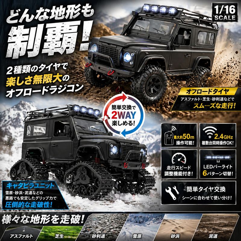 ラジコン ラジコンカー オフロード スケール1/16 四駆 ワールド