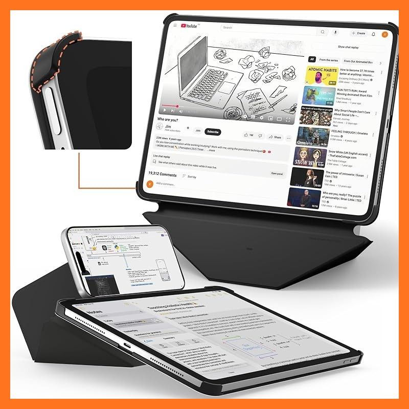 【新品】 MOFT【公式直営店】ダイナミックフォリオケース iPad Air 11インチ ケース(M4/M3/M2/第5/4世代、2020-2026)対応 タブレットケース 四角保護 多角度調整 横置＆縦置 タブレットスタンド iPadスタンド 超軽量 薄 0