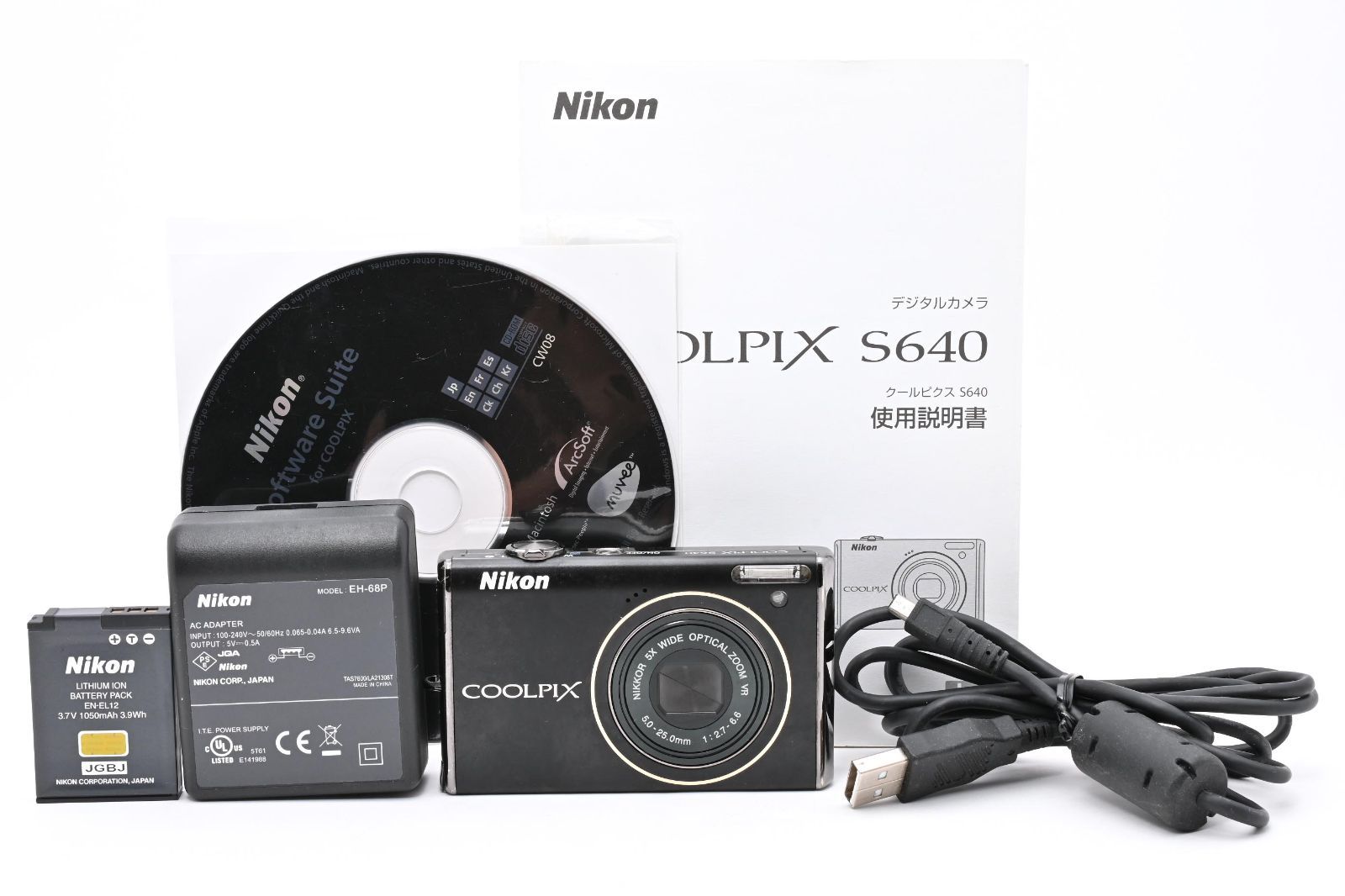美品・完動品】Nikon COOLPIX S640 ブラック 快速レスポンス＆高速AFで 