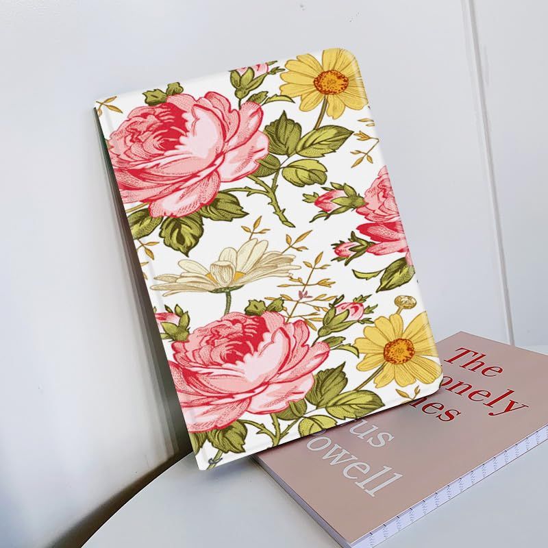 【新品】 kaidisen 花柄 対応 iPadPro11 第4/3/2/1世代 ケース 可愛い レディース 柄付き フラワー オートスリープ Apple Pencil 収納 ブック式 オリジナル 女性，Color 8