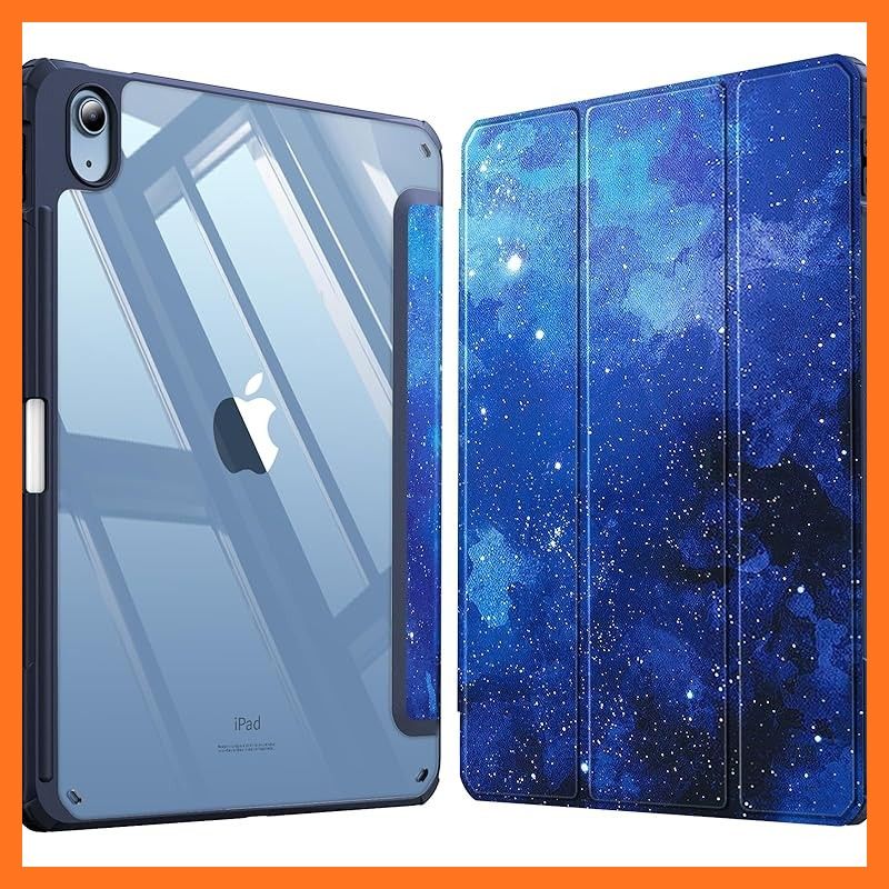 【新品】 Fintie (フィンティー) ハイブリッド スリムケース 10.9インチ第10世代iPad(2022年モデル)用 - [ペンシルホルダー一体型] 耐衝撃カバー 透明なバックシェル付き 自動ウェイク/スリープ 星空 0