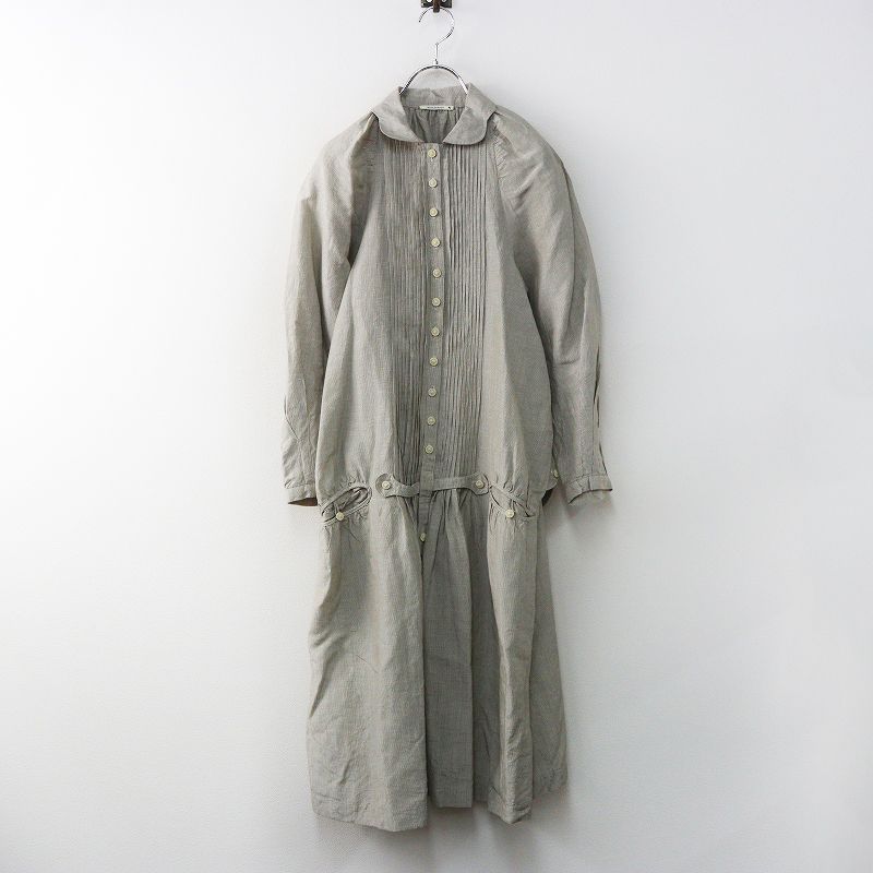 ミナペルホネン mina perhonen comfy シルクリネン ピンタックシャツ