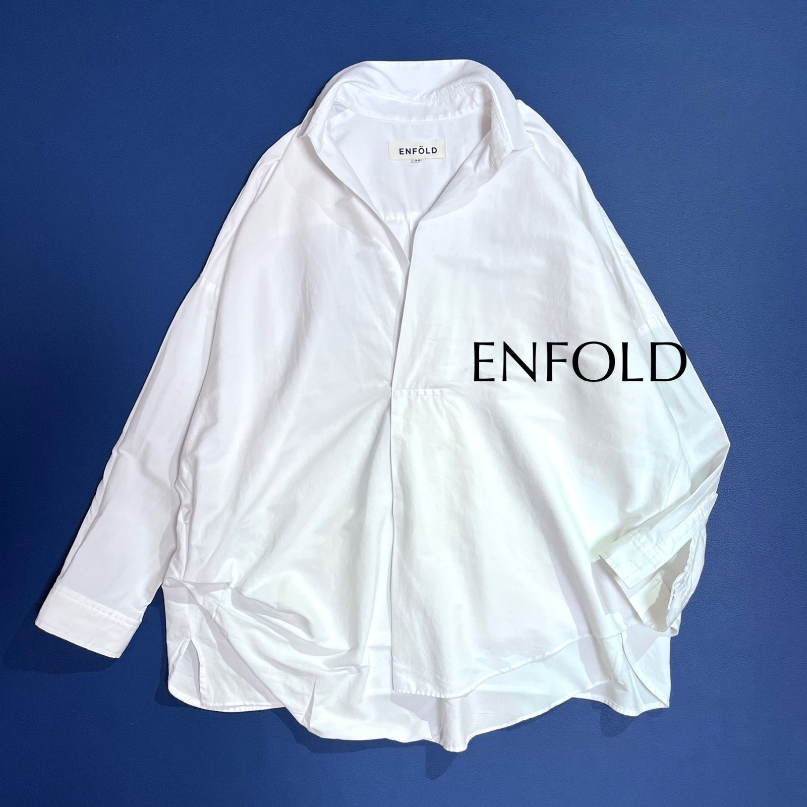 cV87 ENFOLD プルオーバーシャツ アシンメトリー 変形 シャツ 襟付き 