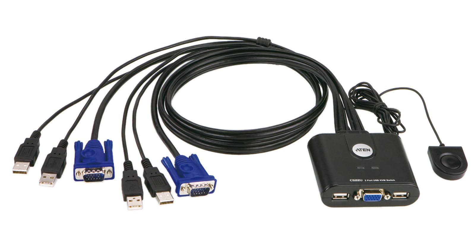 新品 ATEN 2ポート USB ケーブルKVM CS22U