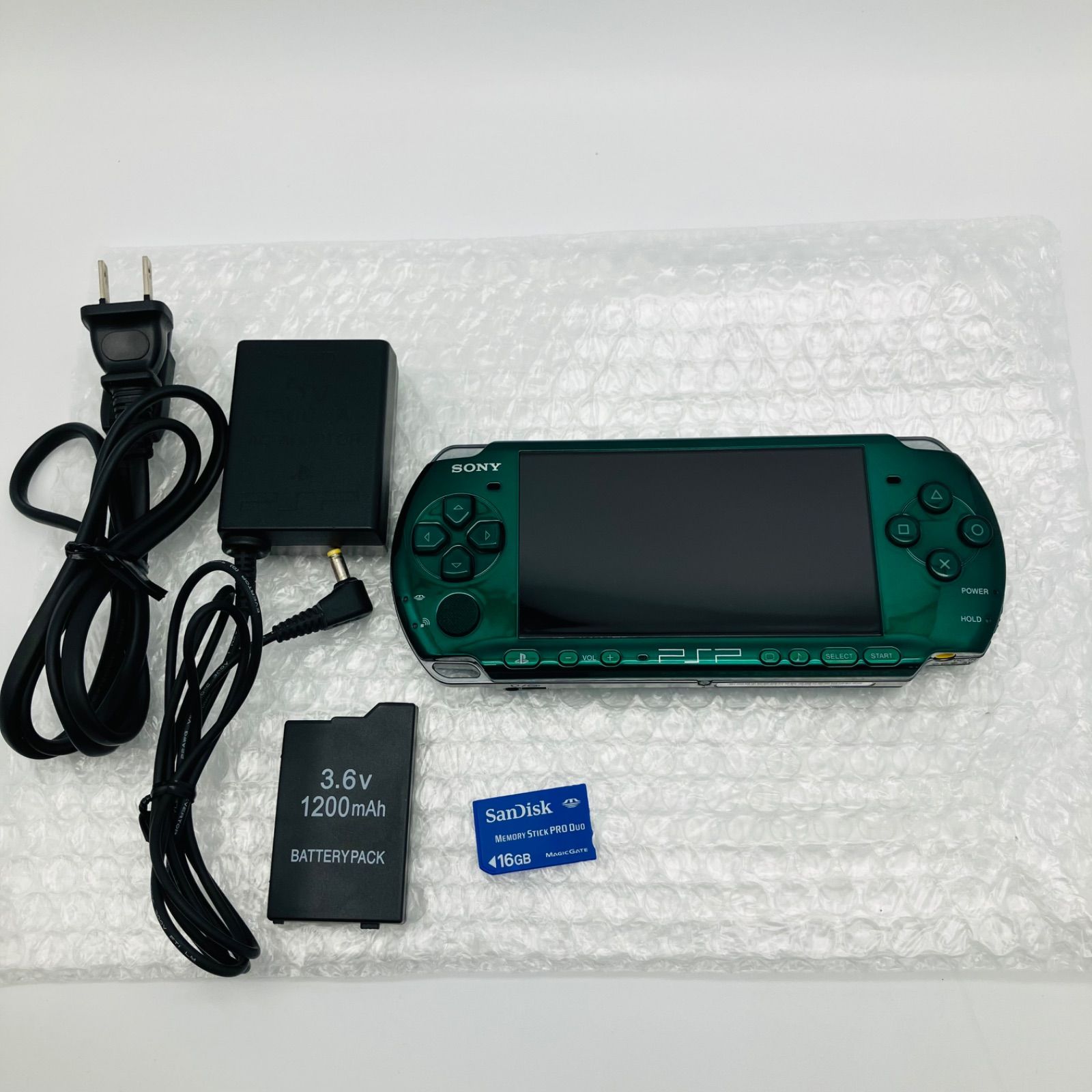 中古 ゲーム機本体 PSP 3000 SG スピリティッド・グリーン バッテリー 