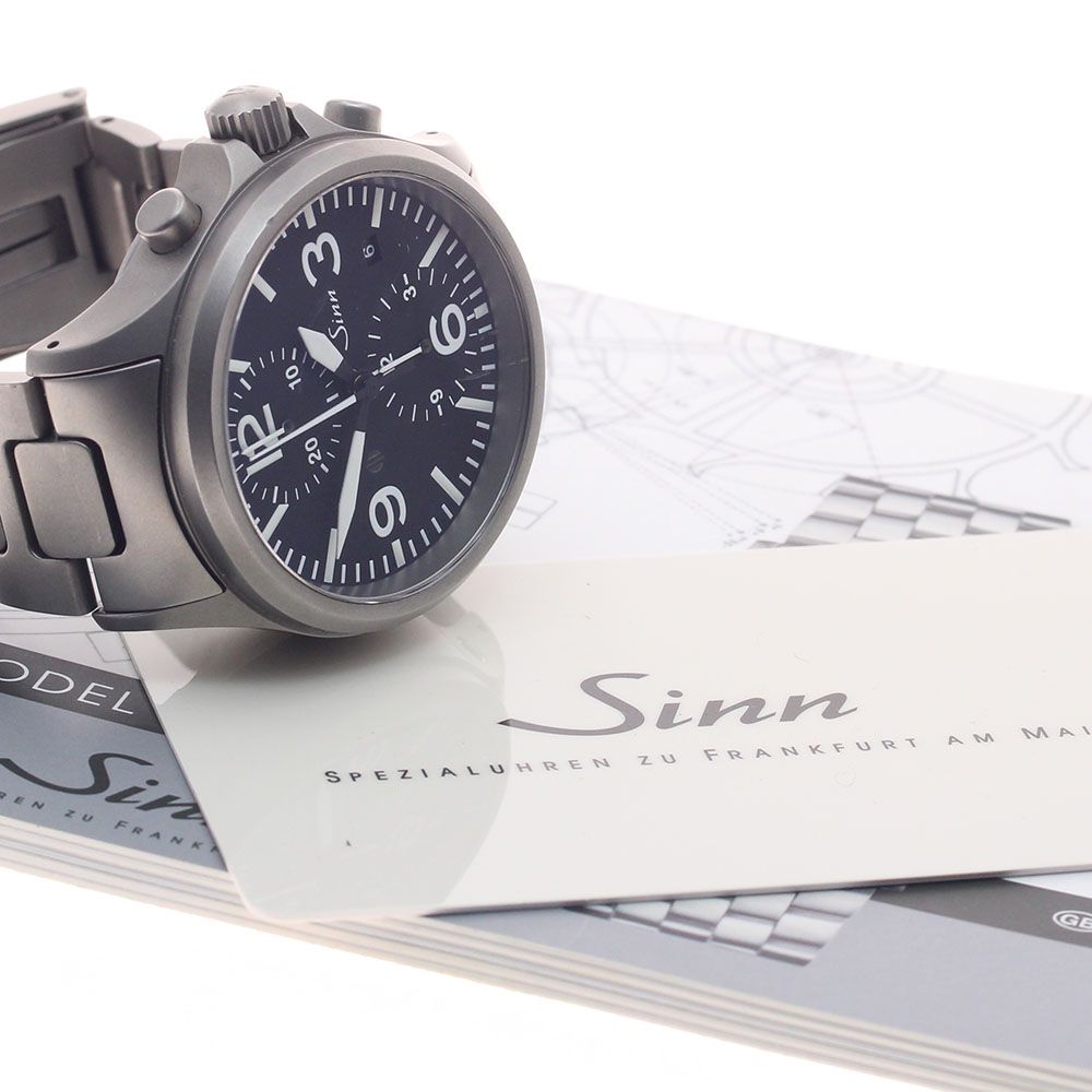 ジン Sinn 756 デイト クロノグラフ 自動巻き メンズ 良品 保証書付き_