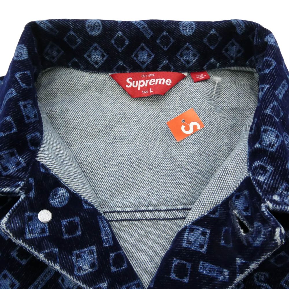 Supreme シュプリーム 24AW Flocked Denim Trucker Jacket Blue