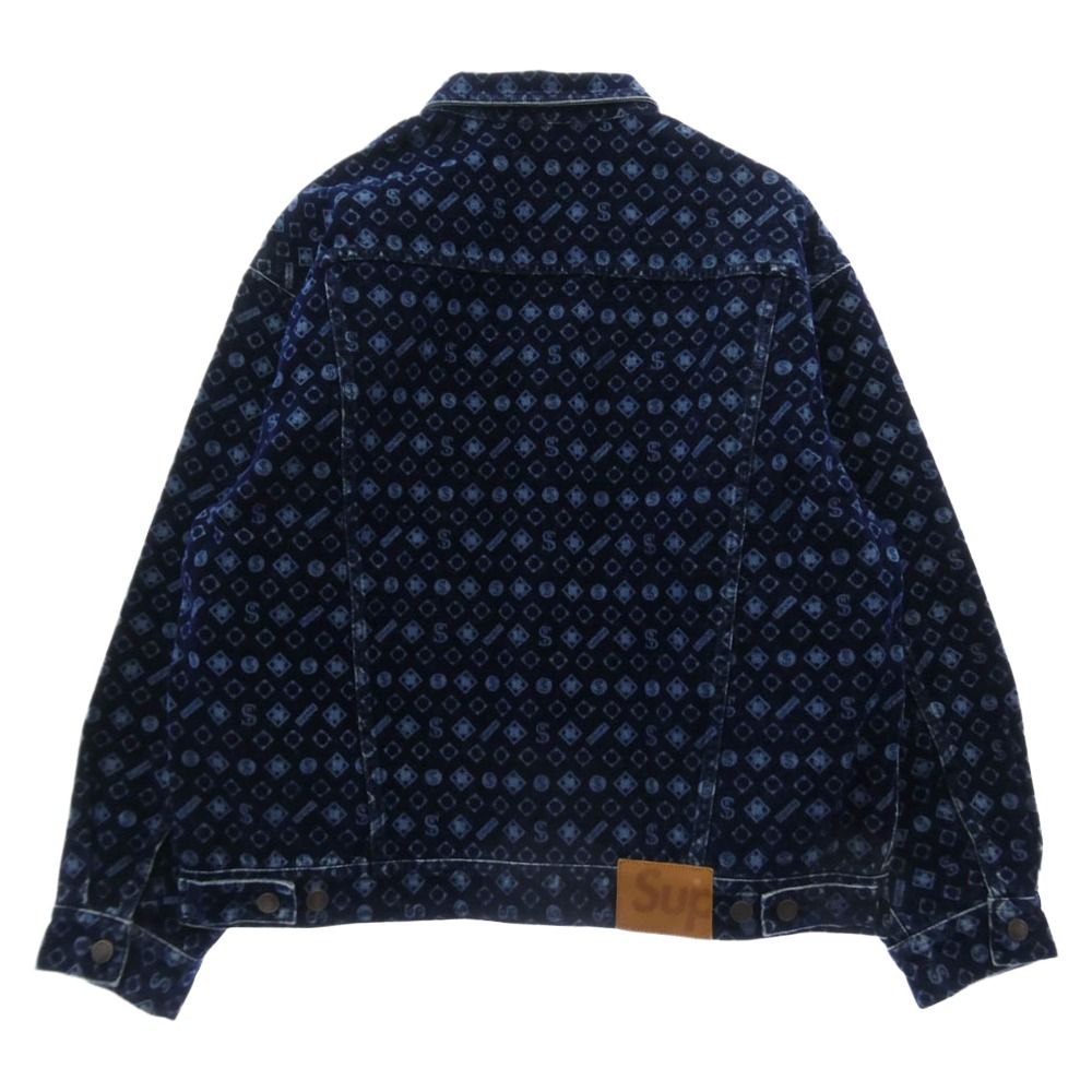 Supreme 24AW Trucker Jacket トラッカージャケット Supreme シュプリーム 24AW Flocked Denim Trucker Jacket Blue