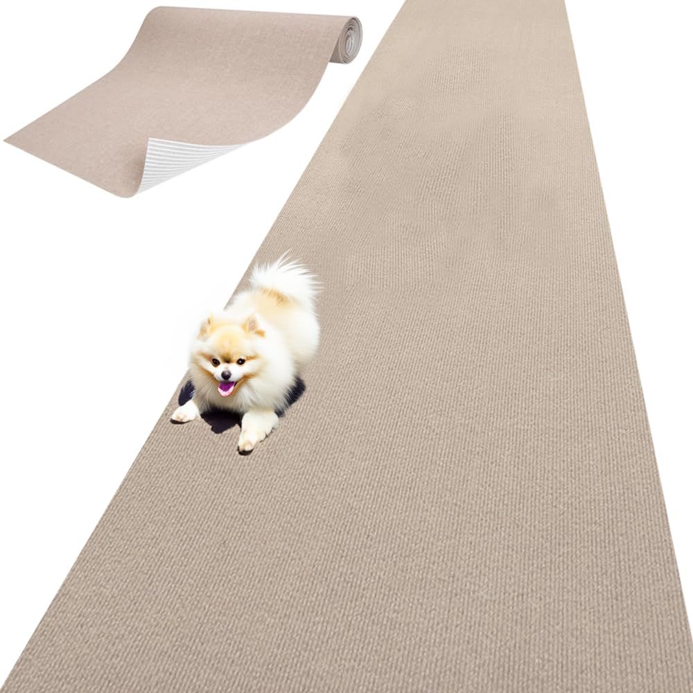 【日本製 滑り防止】ペットマット 撥水 滑り防止 犬用 カーペット ロング型 90x300cm 厚み約4mm ベージュ