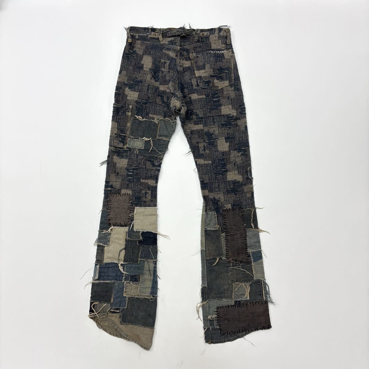 minus マイナス パッチワーク ダメージ加工 パンツ 25ss 未使用 Minus (-) マイナス 瘡蓋 パッチワーク デニム パンツ Lot