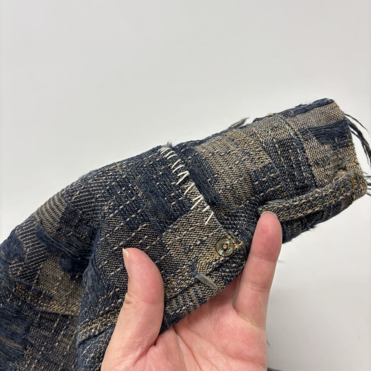 25ss 未使用 Minus (-) マイナス 瘡蓋 パッチワーク デニム パンツ Lot