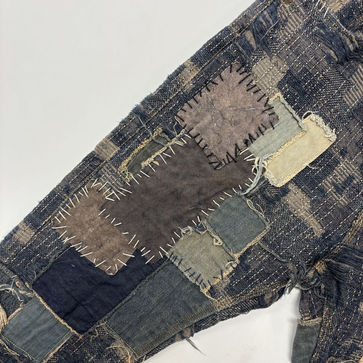 25ss 未使用 Minus (-) マイナス 瘡蓋 パッチワーク デニム パンツ Lot