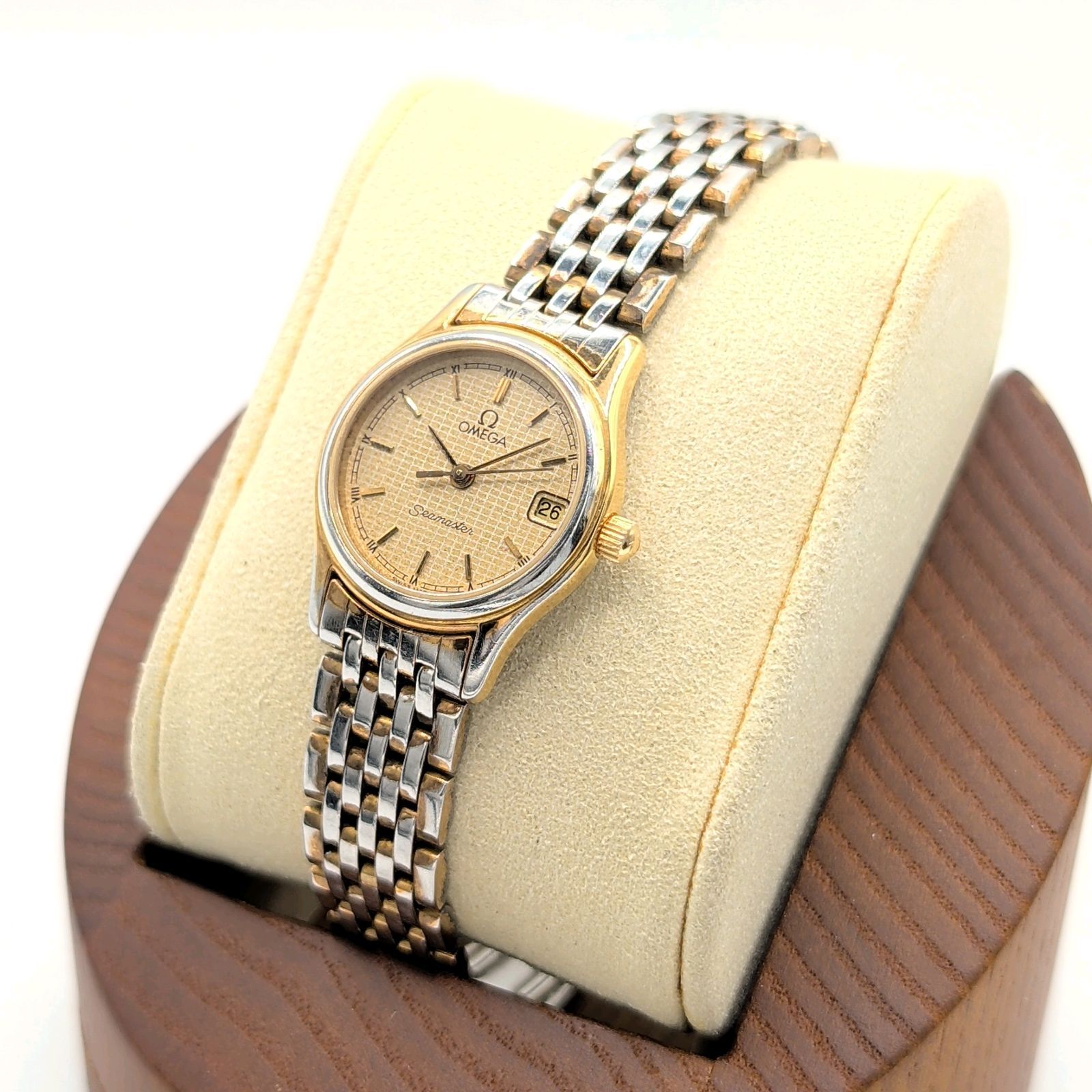 OMEGA Seamaster Watch Quartz Ladies Square Gold Combi Y2K 00S 