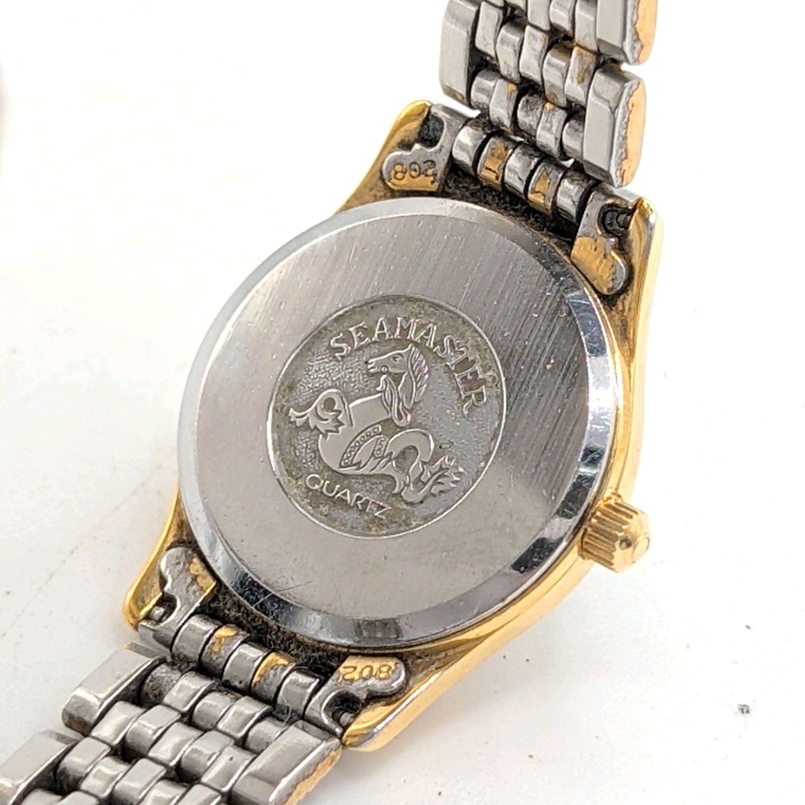 OMEGA Seamaster Watch Quartz Ladies Square Gold Combi Y2K 00S 