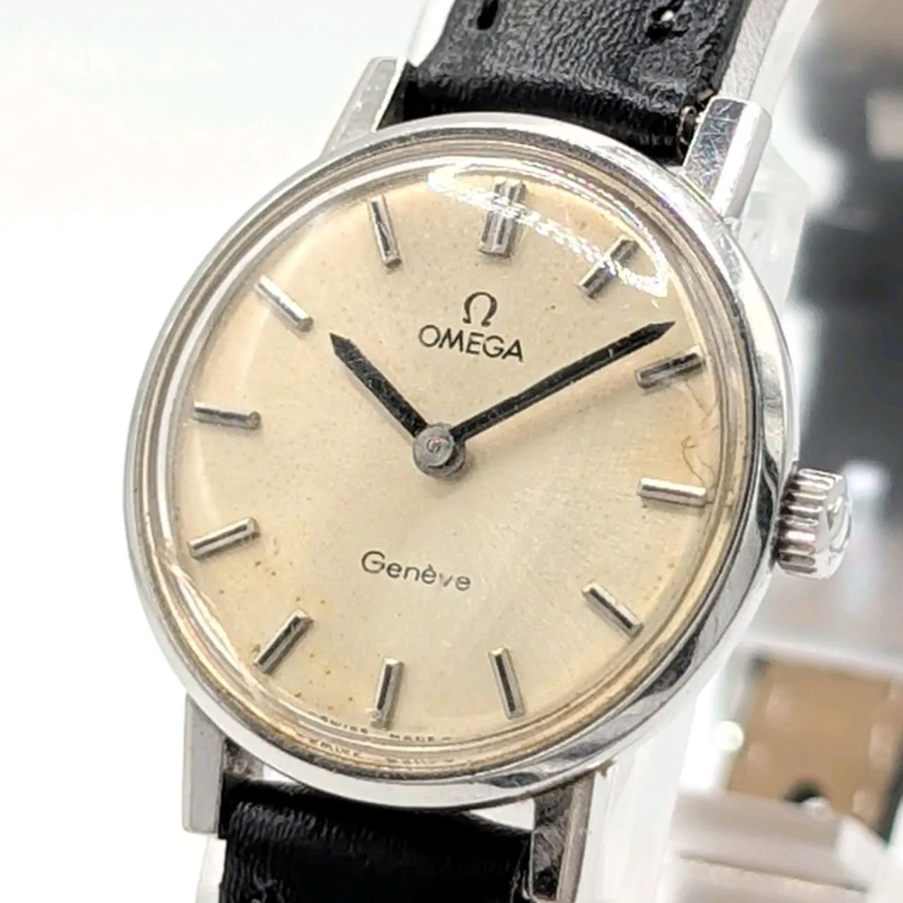 OMEGA Geneve Watch Hand-Winding Ladies Square Silver Y2K 00S 