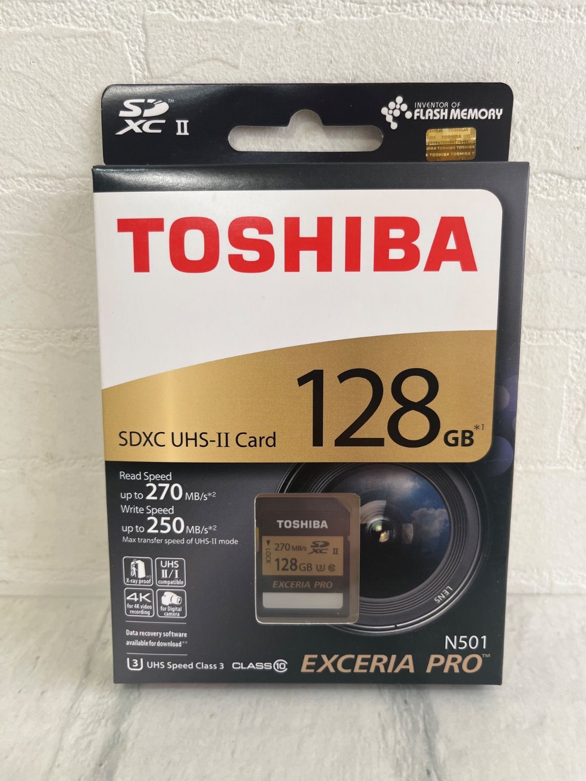 K:89 新品 TOSHIBA EXCERIA PRO N501 128GB SDXC UHS-II メモリーカード 270MB/s 高速 U3 Class10 4K対応 カメラユーザー 正規品 2017年