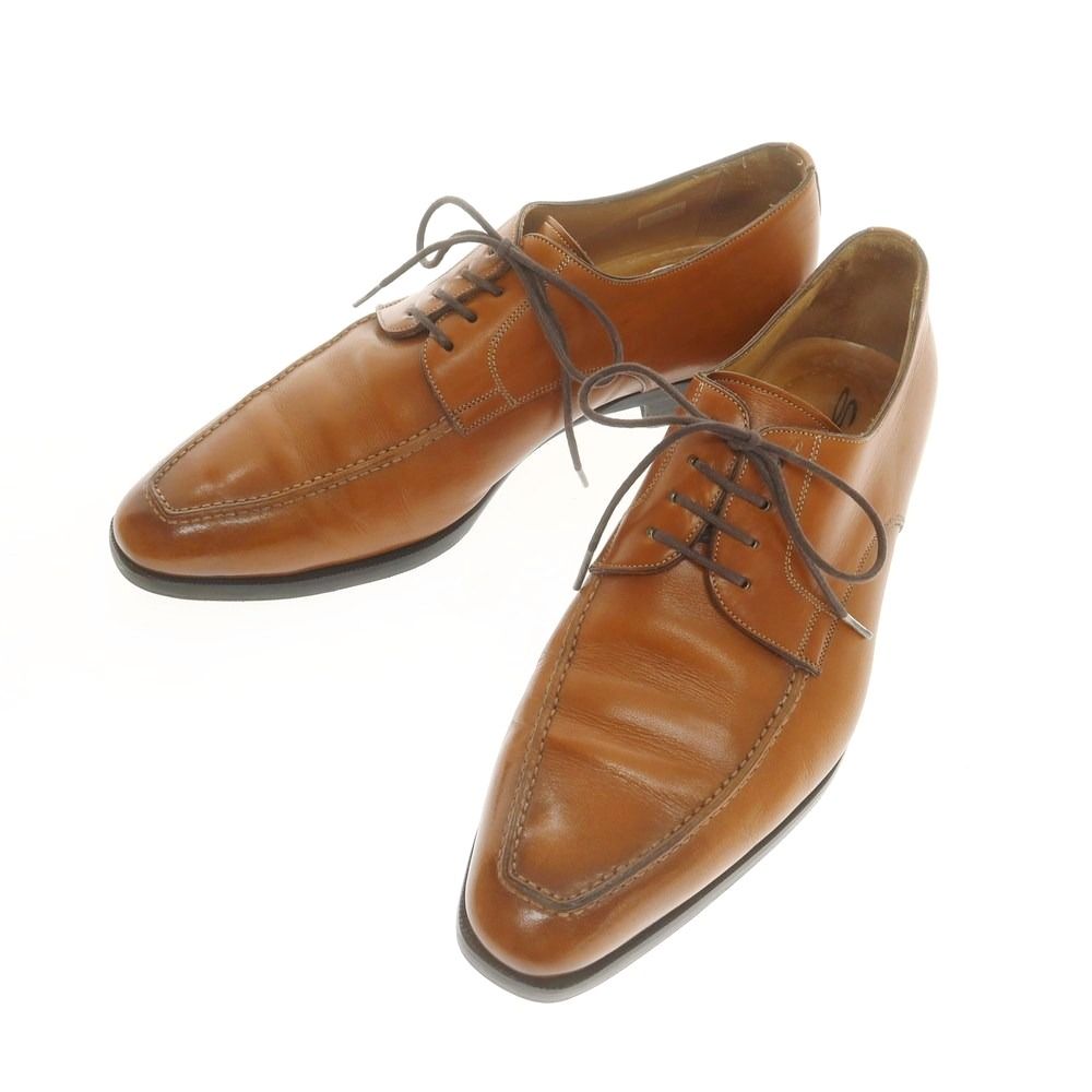【中古】サントーニ Santoni Uチップ ドレスシューズ ライトブラウン【サイズ7】【メンズ】