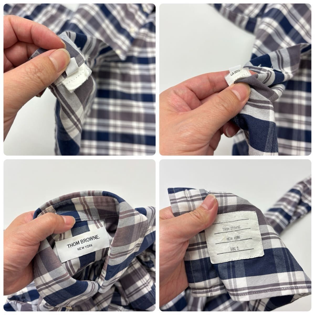 THOM BROWNE トムブラウン チェック シャツ CHECK L/S SHIRT サイズ 2 