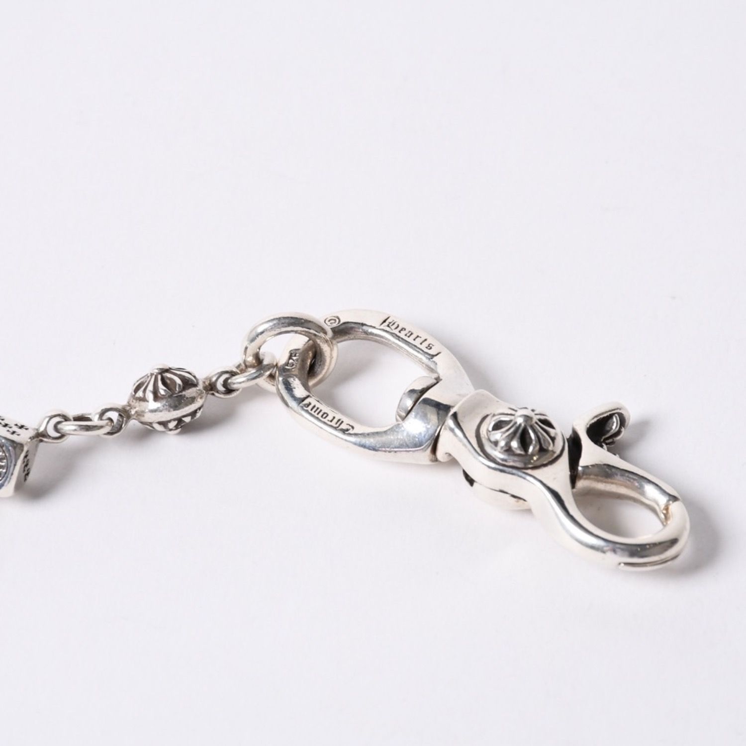 極美品 CHROME HEARTS クロムハーツ DICE 1CRS BALL SHORT1 2クリップ ショートウォレットチェーン 重量約110.46g 14LINK 中古 4a001343 極美品 CHROME HEARTS クロムハーツ DICE 1CRS BALL SHORT1 2クリップ