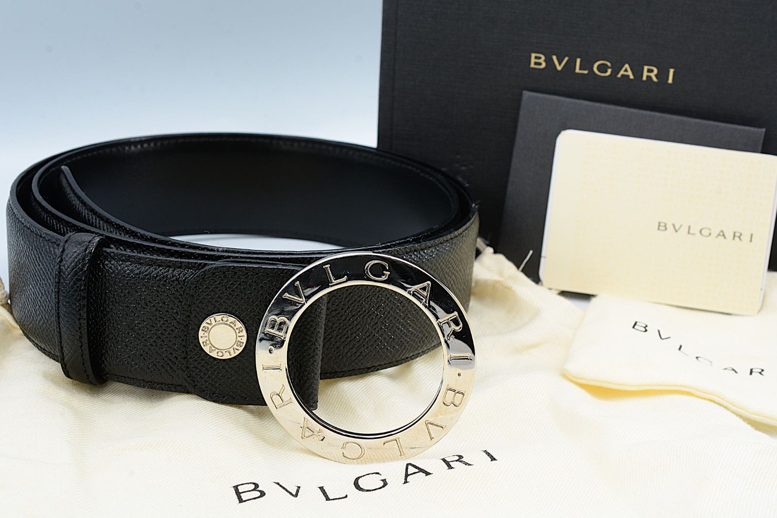 BVLGARI ブルガリ ベルト ロゴマニア ラウンドバックル レザー 革